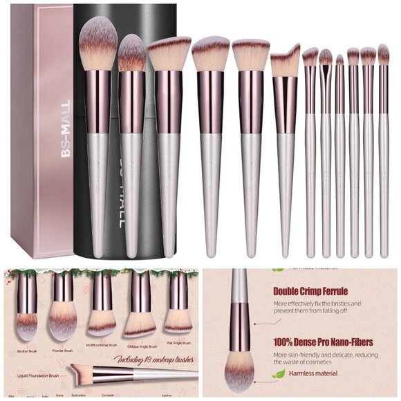 Makeup Brush Set 18 Pcs Premium Synthetic Foundation Powder Concealers Eye shad - Picture 8 of 9